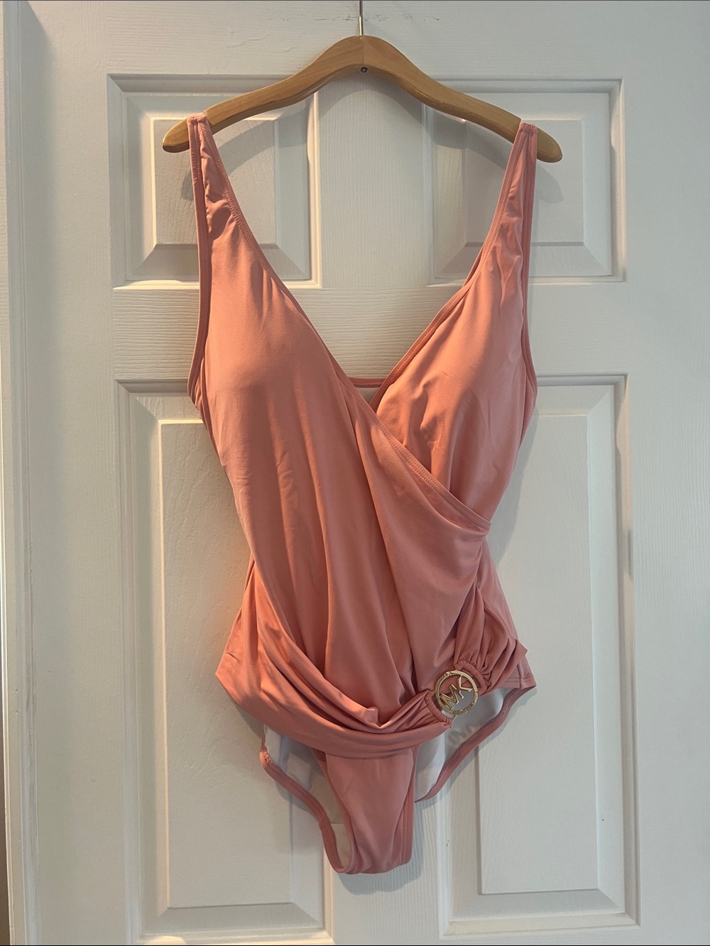 MICHAEL Michael Kors Draped One-Piece Bodysuit - Blush